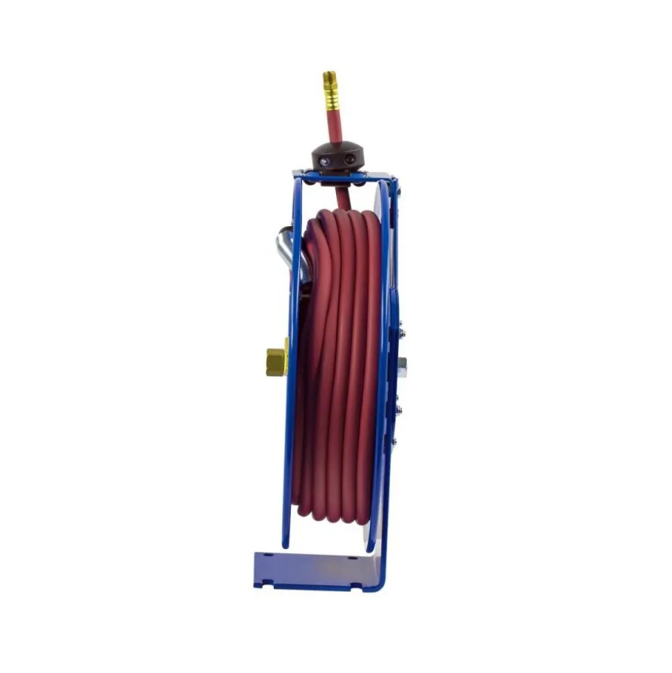 Hose Reel with Hose: 3/8" ID Hose x 50', Spring Retractable