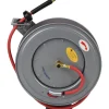 Hose Reel with Hose: 3/8" ID Hose x 75', Spring Retractable
