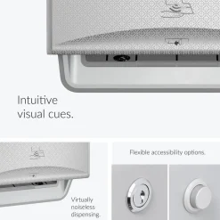 ICON Automatic Hard Roll Towel Dispenser, with Silver Mosaic Design Faceplate, 16.53" x 12.41" x 10.19"