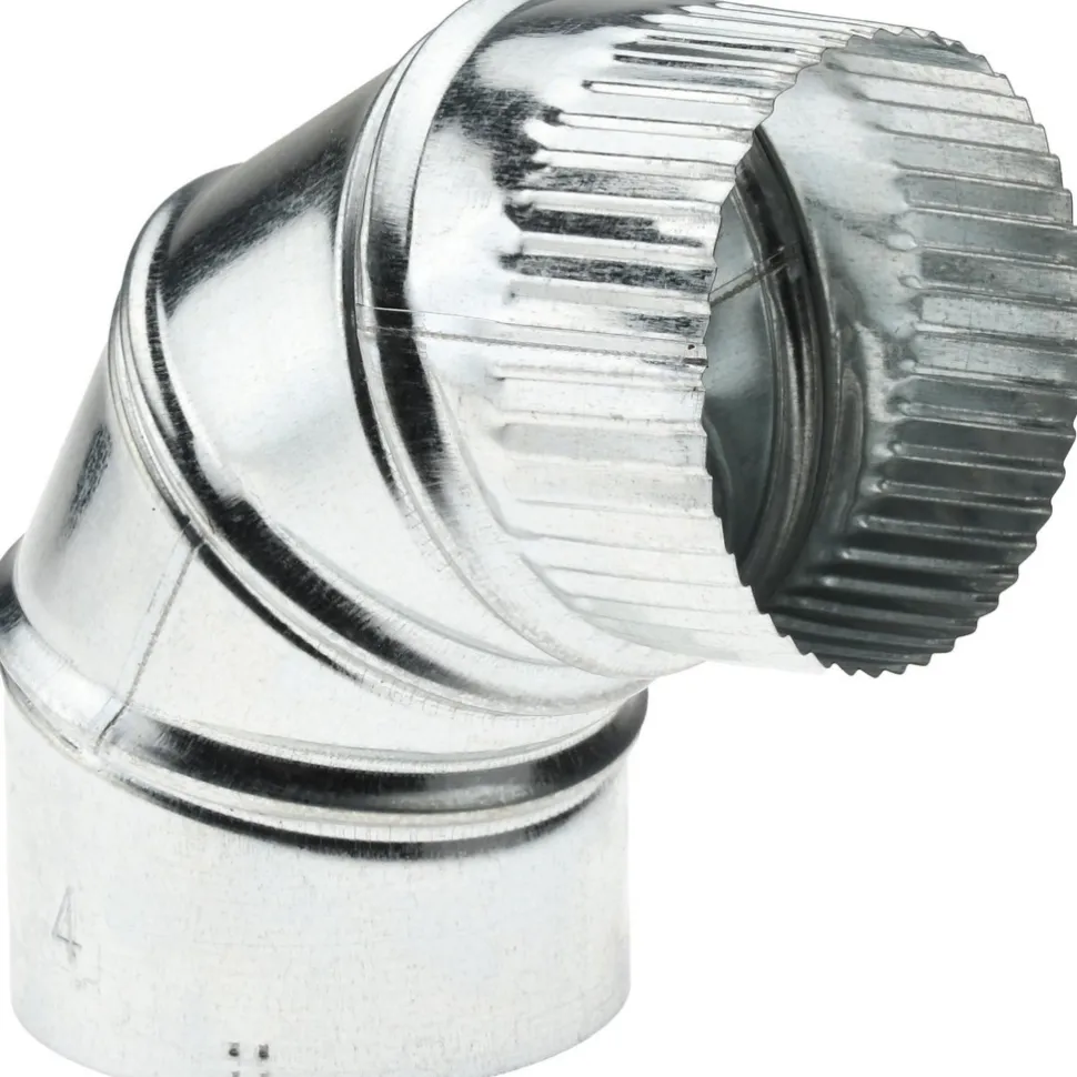 4" ID, Galvanized Duct Round Adjustable Elbows