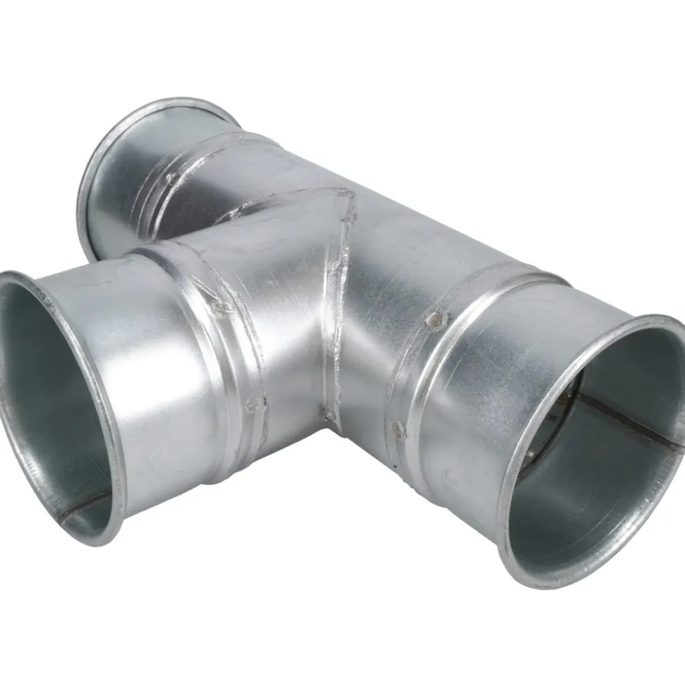4" ID, Galvanized Duct T-Branch