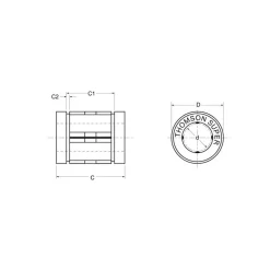 1" ID, 1,050 Lb Dynamic Load Capacity, Closed Linear Bearing
