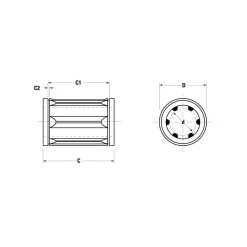 1/2" ID, 85 Lb Dynamic Load Capacity, Closed Linear Bearing