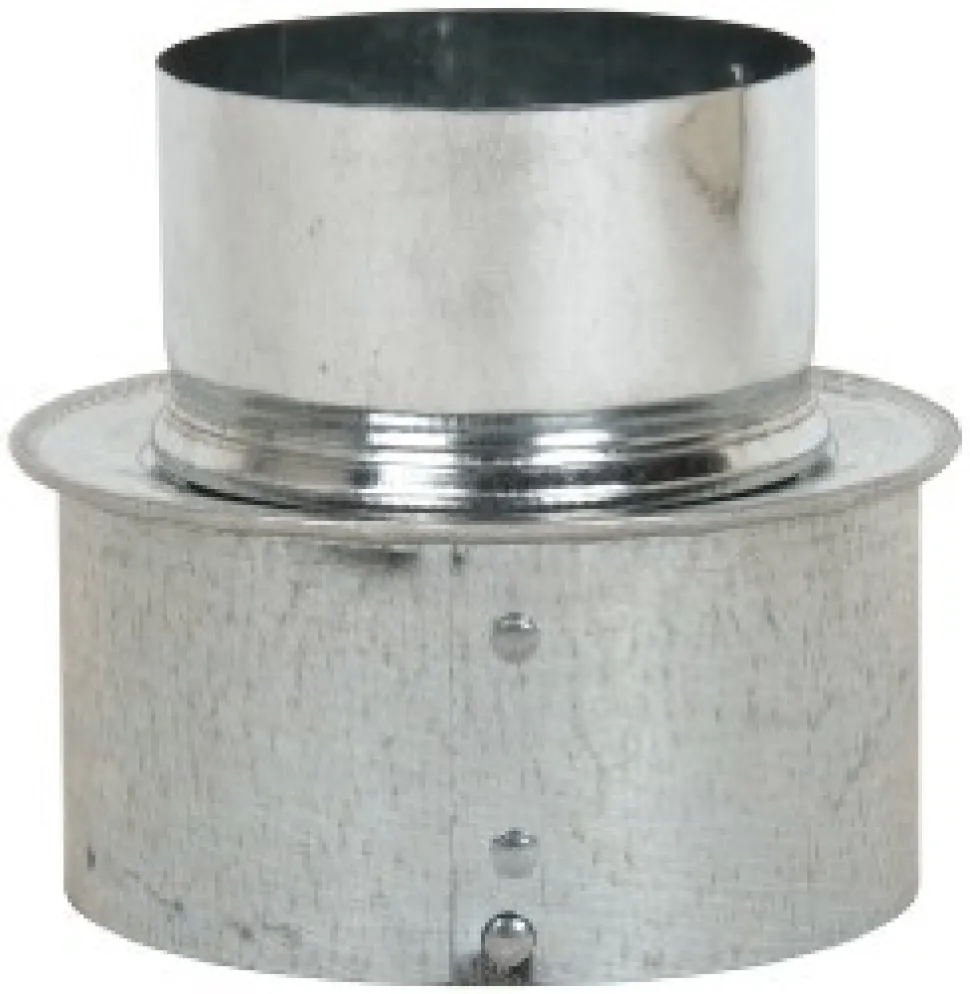 4" ID, 3" Reduced ID, Galvanized Duct Shortway Reducer w/o Crimp