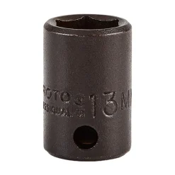 Impact Socket: 3/8" Drive, 13 mm Socket, Hex Drive