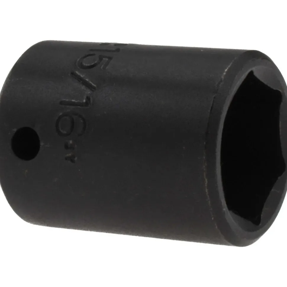 Impact Socket: 1/2" Drive, 15/16" Socket, Hex Drive