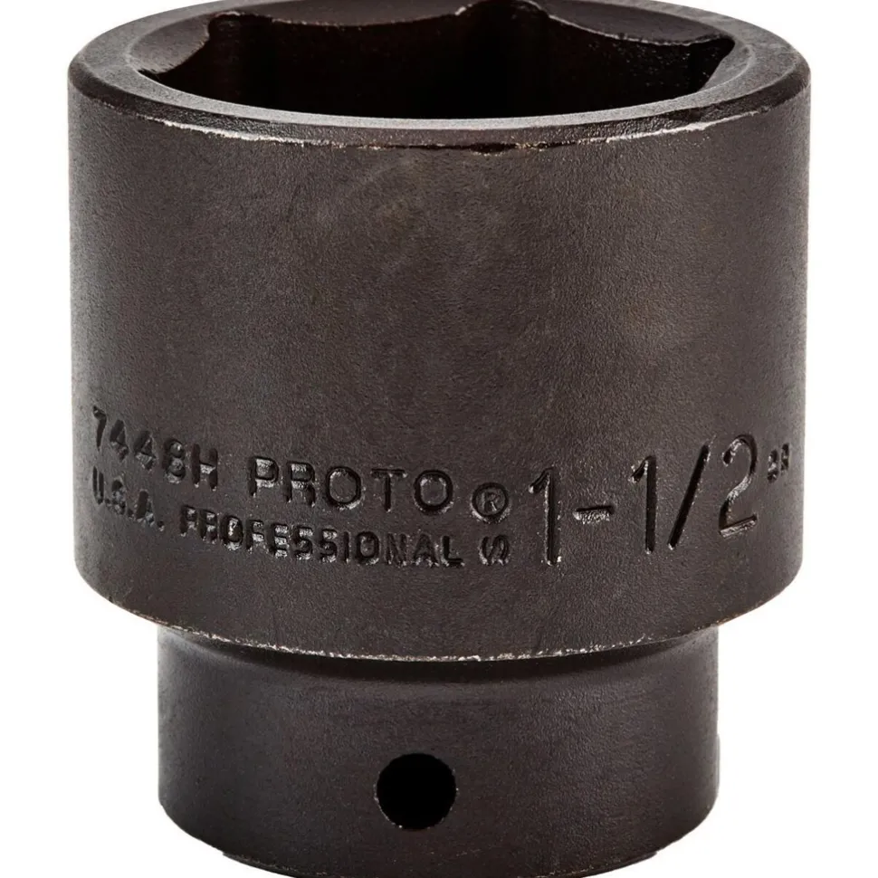 Impact Socket: 1/2" Drive, 1-1/2" Socket, Hex Drive
