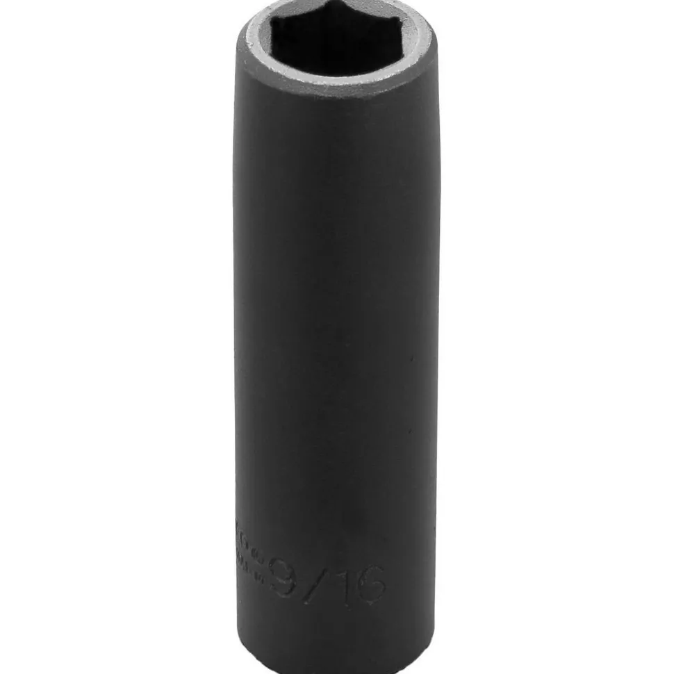 Impact Socket: 1/2" Drive, 9/16" Socket, Hex Drive