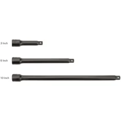 3/8 Inch Drive Extension Set, 3-Piece (3, 6, 10 in.)