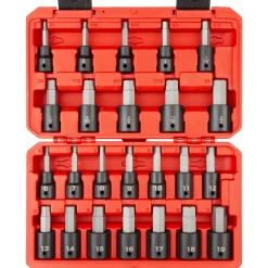 1/2 Inch Drive Hex Impact Bit Socket Set, 24-Piece (1/4-3/4 in., 6-19 mm)
