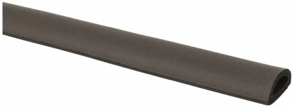 3/8 Inch Thick x 3/4 Wide x 100 Ft. Long, EPDM Rubber D Section Seal with Acrylic