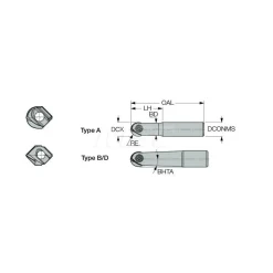 Indexable Ball Nose End Mill: 3/4