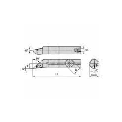 Indexable Boring Bar: A10SSVMBR2E, 24.89 mm Min Bore, Right Hand, 15.88 mm Shank Dia, -3.000 deg Lead Angle, Steel