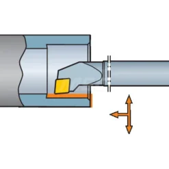 Indexable Boring Bar: A16T-SCLCR3, 30.50 mm Min Bore, Right Hand, 25.40 mm Shank Dia, -5.000 deg Lead Angle, Steel