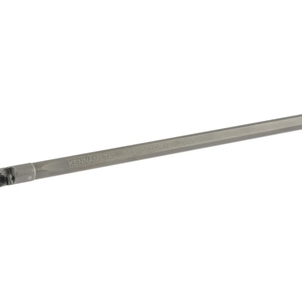 Indexable Boring Bar: E03HSCLDR12, 0.2240" Min Bore, Right Hand, 5.000 deg Lead Angle, Solid Carbide (Shank) & Steel (Head)
