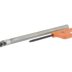 Indexable Boring Bar: E04HSTLDR128, 0.3000" Min Bore, Right Hand, 5.000 deg Lead Angle, Solid Carbide (Shank) & Steel (Head)