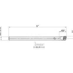 Indexable Boring Bar: E-SCLCR 5-2, 0.3930" Min Bore, Right Hand, -5.000 deg Lead Angle