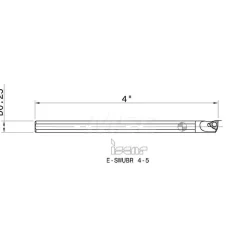 Indexable Boring Bar: E-SWUBR4-5 1/4, 0.2750" Min Bore, Right Hand, Solid Carbide