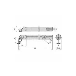 Indexable Boring Bar: L06M-SCLPR2, 0.4800" Min Bore, Right Hand, -5.000 deg Lead Angle, Heavy Metal