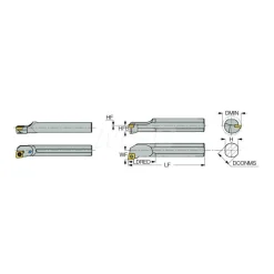 Indexable Boring Bar: S-SCLCR, 0.4490" Min Bore, Right Hand