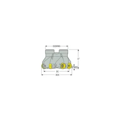 Indexable Copy Face Mill: 2" Max Cut Dia, 3/4" Arbor Hole
