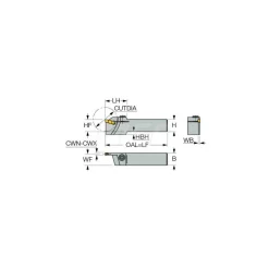 Indexable Cutoff Toolholder: 0.79" Max Depth of Cut, 1.58" Max Workpiece Dia, 0.118" Min Insert Width, Right Hand