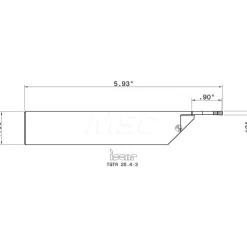 Indexable Cutoff Toolholder: 2-1/4" Max Workpiece Dia, 0.11" Min Insert Width, Right Hand