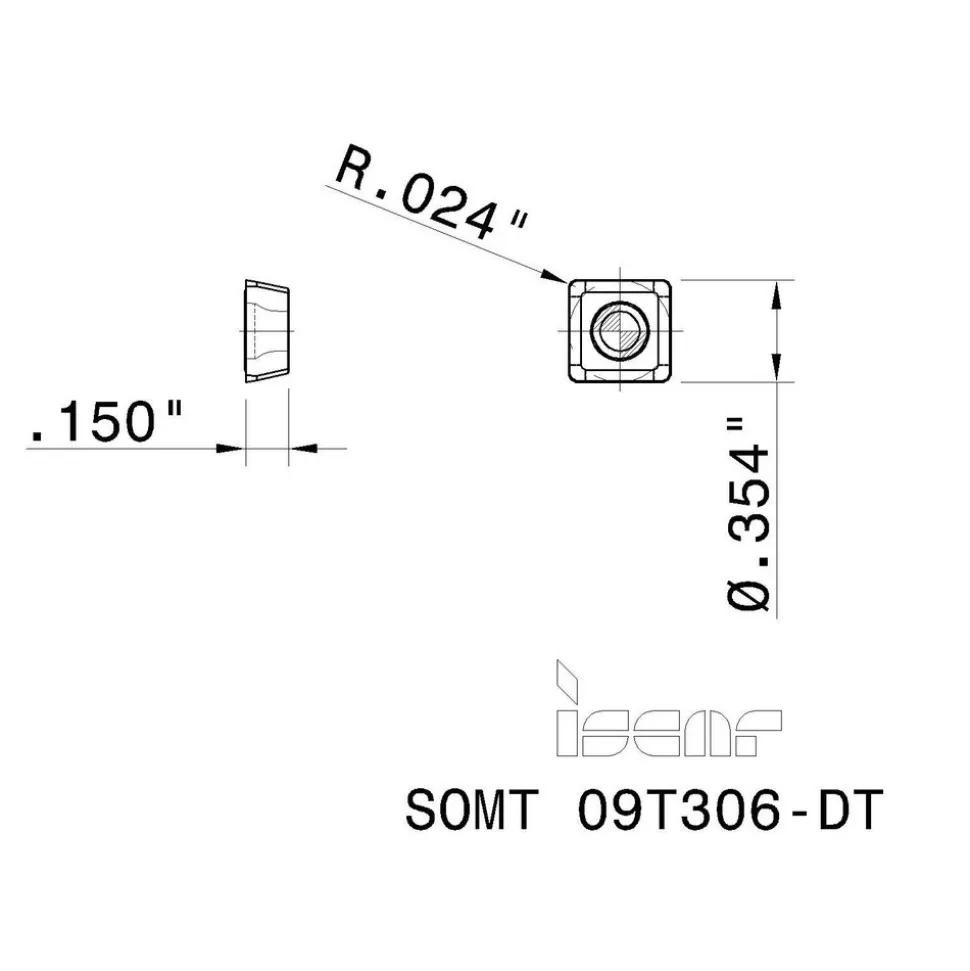 Indexable Drill Insert: SOMT09T306DT IC808, Carbide