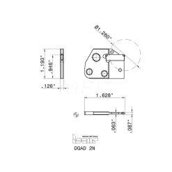 Indexable Grooving Blade: 1.1811" High, Neutral, 0.0748" Min Width
