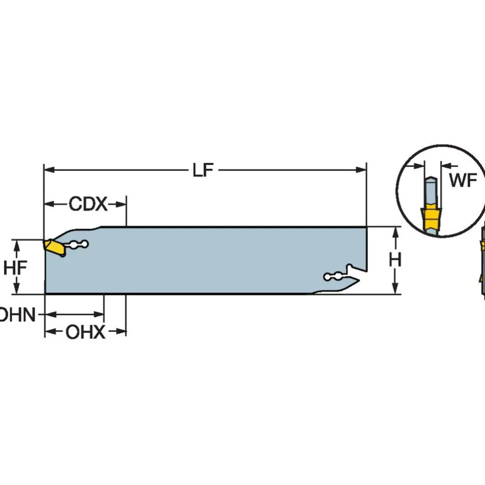 Indexable Grooving Blade: 1.0196" High, Neutral