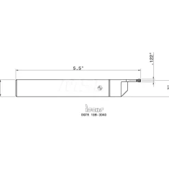 Indexable Grooving-Cutoff Toolholder: DGTR 19B-3D40 I, 0.118 to 1/8" Groove Width, 0.787" Max Depth of Cut, Right Hand