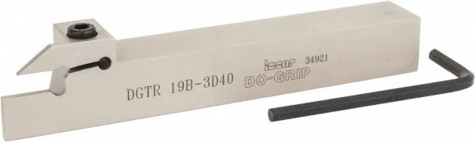 Indexable Grooving-Cutoff Toolholder: DGTR 19B-3D40 I, 0.118 to 1/8" Groove Width, 0.787" Max Depth of Cut, Right Hand