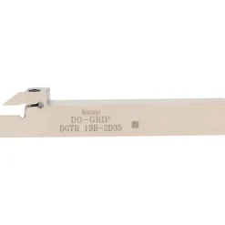 Indexable Grooving-Cutoff Toolholder: DGTR 19B-2D35, 0.075 to 0.098" Groove Width, 0.689" Max Depth of Cut, Right Hand