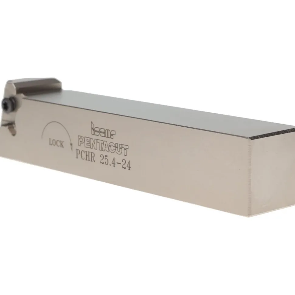 Indexable Grooving-Cutoff Toolholder: PCHR 25.4-24, 0.0197 to 1/8" Groove Width, 0.256" Max Depth of Cut, Right Hand