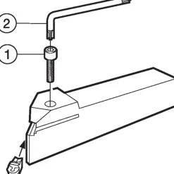 Indexable Grooving-Cutoff Toolholder: RF151.23-16-30, 3 to 4.15 mm Groove Width, 19.99 mm Max Depth of Cut, Right Hand