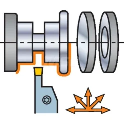 Indexable Grooving-Cutoff Toolholder: RF123G079-16B, 3 to 4 mm Groove Width, 20.07 mm Max Depth of Cut, Right Hand