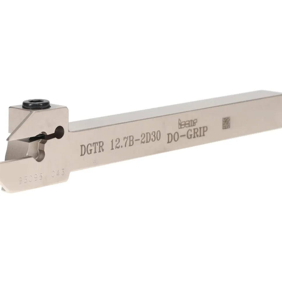 Indexable Grooving-Cutoff Toolholder: DGTR 12.7B-2D30, 0.075 to 0.098" Groove Width, 0.591" Max Depth of Cut, Right Hand