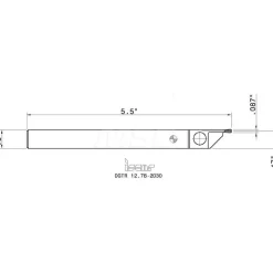 Indexable Grooving-Cutoff Toolholder: DGTR 12.7B-2D30, 0.075 to 0.098
