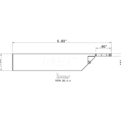 Indexable Grooving-Cutoff Toolholder: TGTR 25.4-4, 0.146 to 0.177" Groove Width, 1-1/4" Max Depth of Cut, Right Hand