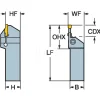 Indexable Grooving-Cutoff Toolholder: RF123F079-16B, 2.39 to 3.18 mm Groove Width, 20.07 mm Max Depth of Cut, Right Hand