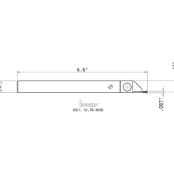Indexable Grooving-Cutoff Toolholder: DGTL 12.7B-2D30, 0.075 to 0.098