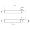 Indexable Grooving-Cutoff Toolholder: PCHR 19-24, 0.0197 to 1/8" Groove Width, 0.256" Max Depth of Cut, Right Hand