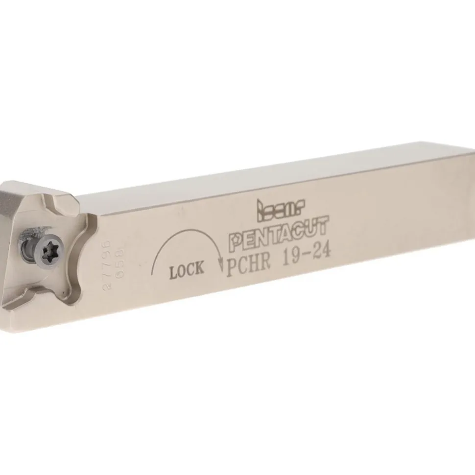 Indexable Grooving-Cutoff Toolholder: PCHR 19-24, 0.0197 to 1/8" Groove Width, 0.256" Max Depth of Cut, Right Hand