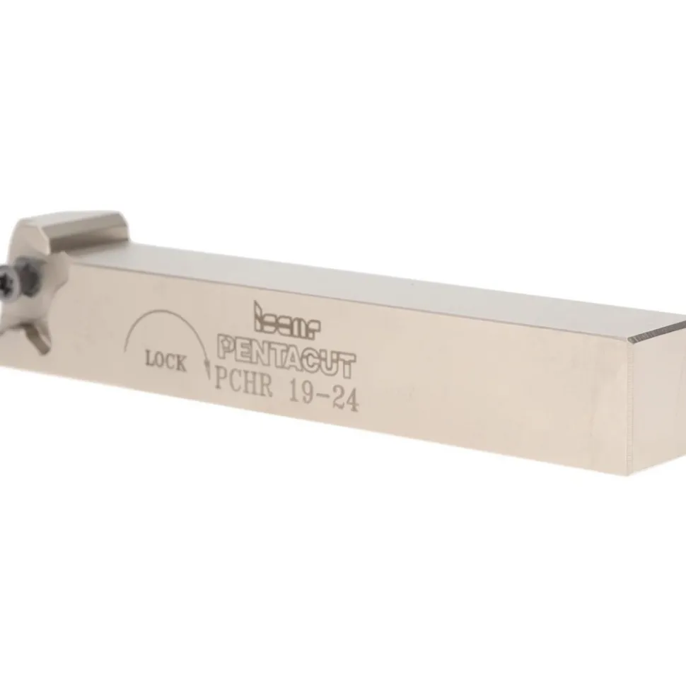Indexable Grooving-Cutoff Toolholder: PCHR 19-24, 0.0197 to 1/8" Groove Width, 0.256" Max Depth of Cut, Right Hand