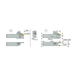 Indexable Grooving Toolholder: HELIR 25.4-3T20, External, Right Hand, 1.76" Max Workpiece Dia