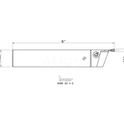 Indexable Grooving Toolholder: GHGR 25.4-2, External, Right Hand, 1.34" Max Workpiece Dia