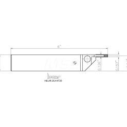 Indexable Grooving Toolholder: HELIR 25.4-4T25, External, Right Hand, 1.97" Max Workpiece Dia