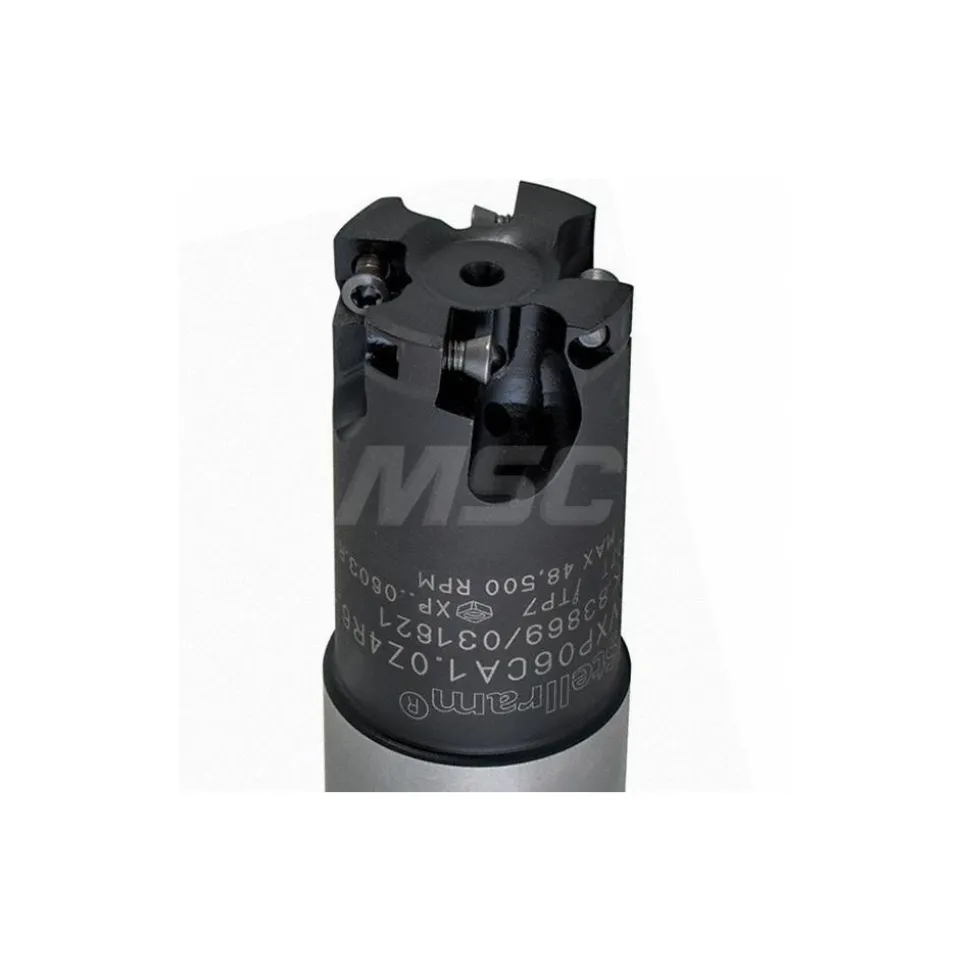 Indexable High-Feed End Mill: C7792VXP06CA1.0Z4R6.1, Straight Shank