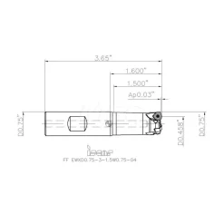 Indexable High-Feed End Mill: FFEWXD0.7531.5W0.7504, 3/4