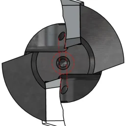 Indexable High-Feed End Mill: 1-1/4X3/4X3/8X1-1/4